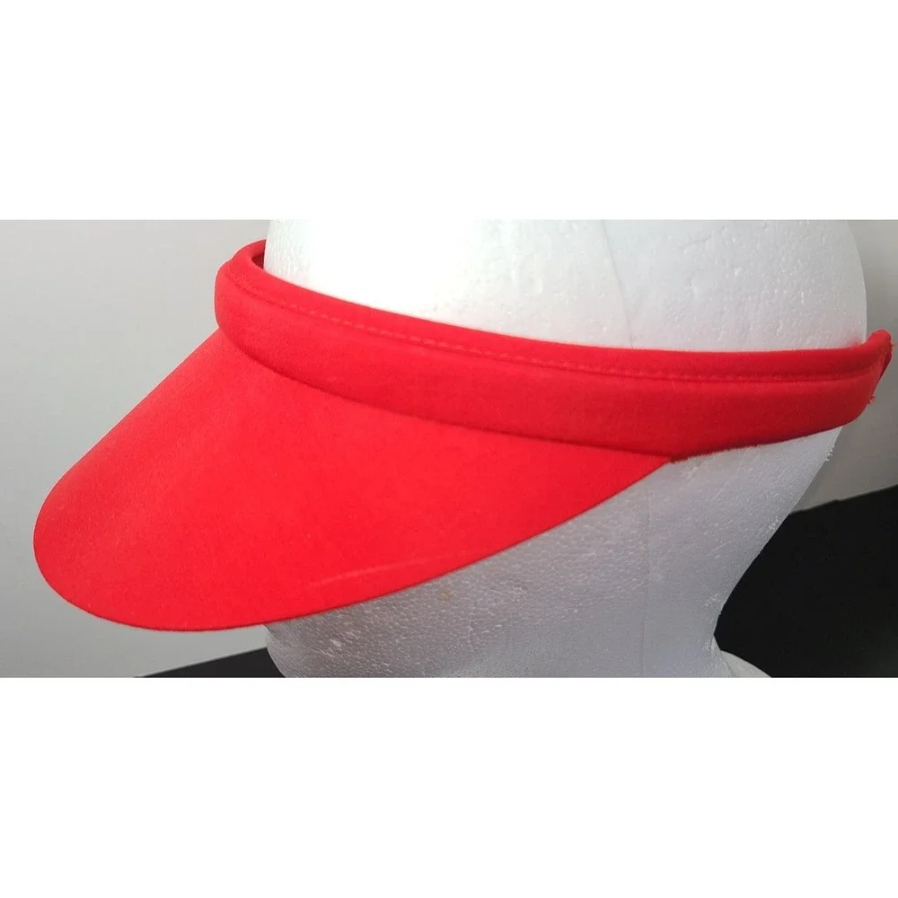 NWOT Womens Clip On Red Sun Visor Ladies Hat Cotton Sun Visor Tennis Golf Beach‎